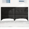 vidaXL T&ecirc;te de lit LED avec des lumi&egrave;res &agrave; LED Noir 160 cm Polyester