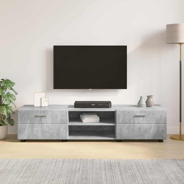 vidaXL Cabinet en Bois Gris b&eacute;ton 150 x 39 x 30 cm Bois d'ing&eacute;nierie
