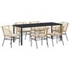 vidaXL Ensemble de salle &agrave; manger pour jardin 7 pcs Marron polyrotin