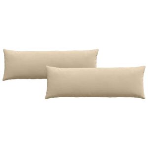 vidaXL Coussins de canap&eacute; 2 pcs Cr&egrave;me 120 x 40 cm tissu