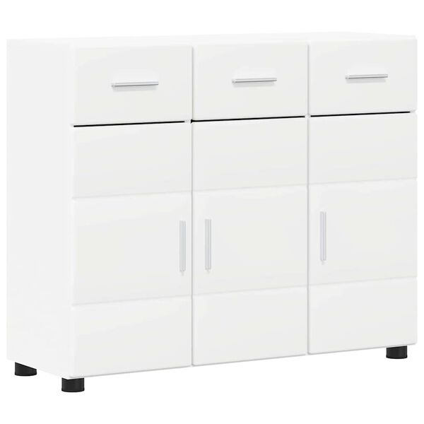 vidaXL Buffet avec &eacute;tag&egrave;re Blanc 88,5 x 30,5 x 73 cm Bois d'ing&eacute;nierie