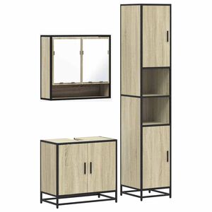 vidaXL Ensemble de meubles de salle de bain 3 pcs ch&ecirc;ne sonoma