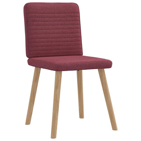 vidaXL Chaises &agrave; manger lot de 4 rouge bordeaux tissu