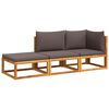 vidaXL Ensemble de canap&eacute;s de jardin 3 pi&egrave;ces avec coussins, bois d'acacia et corde,