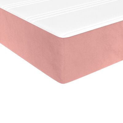 vidaXL Sommier à lattes de lit avec matelas Rose 100x200 cm Velours