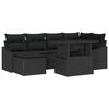 vidaXL Ensemble de canap&eacute; de jardin avec coussin 7 pcs Noir