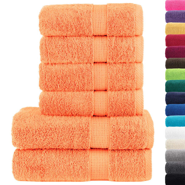 vidaXL Ensemble de serviettes de qualit&eacute; sup&eacute;rieure SOLUND 6pcs orange