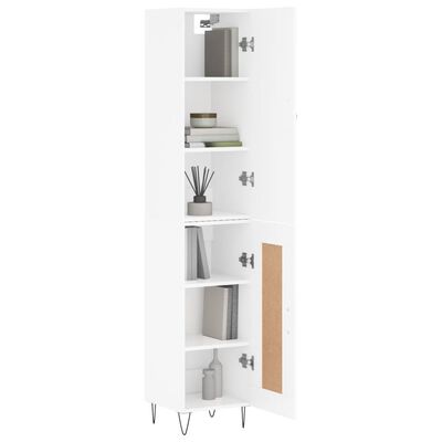 vidaXL Buffet haut Blanc 34,5x34x180 cm Bois d'ingénierie