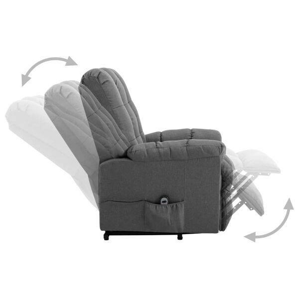 vidaXL Fauteuil Gris clair Tissu