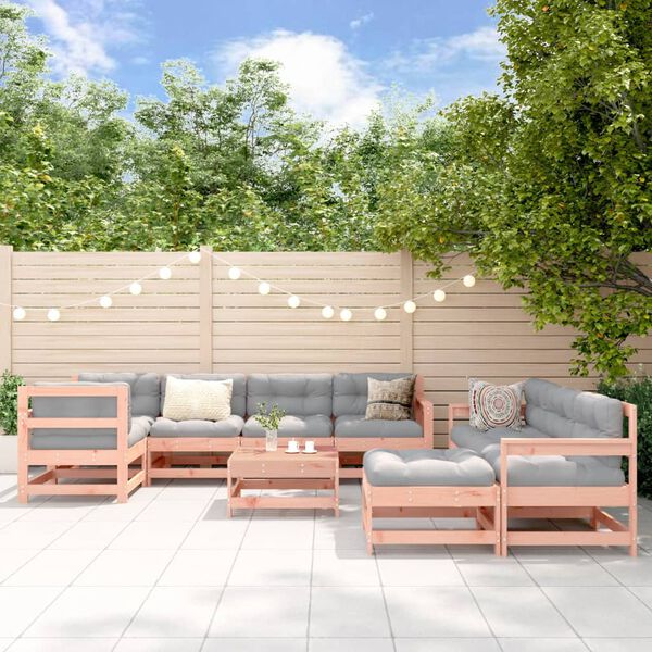 vidaXL Salon de jardin 10 pcs bois massif douglas