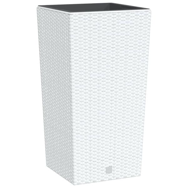 vidaXL Jardini&egrave;re et int&eacute;rieur amovible blanc 21 /49 L rotin PP