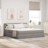 vidaXL Lit avec rangement et LED avec matelas Taupe 180 x 200 cm tissu