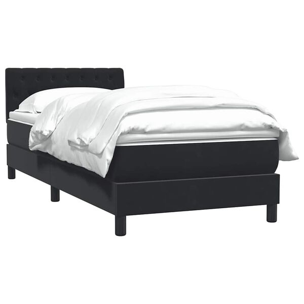 vidaXL Sommier &agrave; lattes de lit avec matelas noir 100x220 cm velours