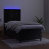 vidaXL Sommier &agrave; lattes de lit avec matelas LED Noir 80x200cm Velours