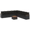 vidaXL Salon de jardin 10 pcs avec coussins noir r&eacute;sine tress&eacute;e