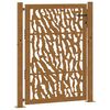vidaXL Portail de jardin 100x125 cm en acier patin&eacute; avec motif de traces