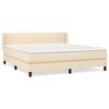 vidaXL Sommier &agrave; lattes de lit avec matelas Cr&egrave;me 160x200 cm Tissu