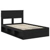 vidaXL Cadre de lit avec stockage Noir 120 x 200 cm Bois de pin massif