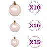 vidaXL Arbre de No&euml;l artificiel pr&eacute;-&eacute;clair&eacute;/boules pommes de pin 210cm