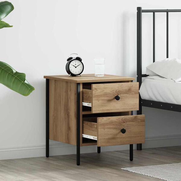 vidaXL Cabinet de Chevet avec tiroir ch&ecirc;ne artisanal 40 x 42 x 50 cm