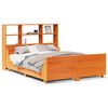 vidaXL Lit biblioth&egrave;que sans matelas cire marron 135x190cm bois massif