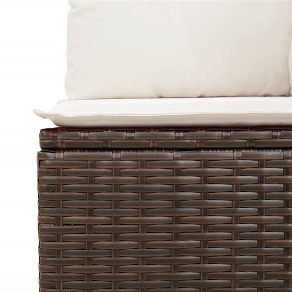 vidaXL Salon de jardin avec coussins 5 pcs marron r&eacute;sine tress&eacute;e
