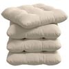 vidaXL Coussins de si&egrave;ge 4 pc Tissu en microfibre Beige 40 x 40 cm