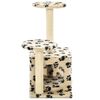 vidaXL Arbre à chat avec griffoir en sisal 60 cm Beige Motif de pattes