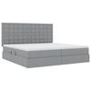 vidaXL Lit avec rangement et LED Gris clair 200 x 200 cm Polyester