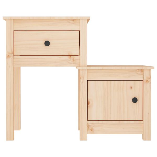 vidaXL Table de chevet 79,5x38x65,5 cm Bois de pin massif