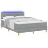 vidaXL Lit &agrave; ressort LED avec matelas Gris clair 140 x 190 cm tissu