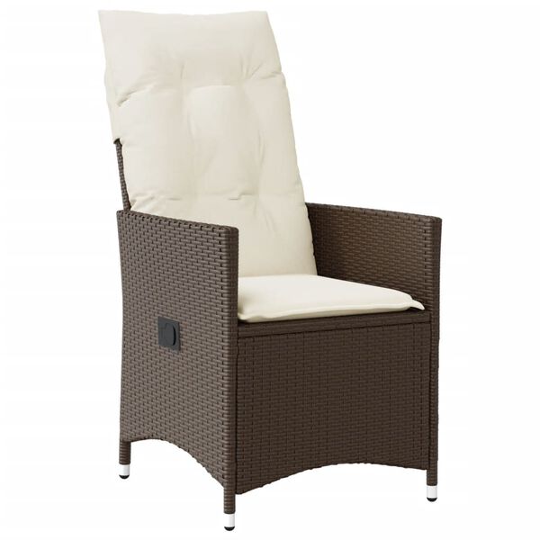 vidaXL Ensemble &agrave; manger de jardin et coussins 7 pcs marron rotin