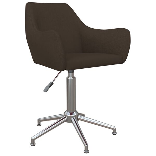 vidaXL Chaises pivotantes &agrave; manger lot de 4 marron fonc&eacute; tissu