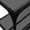 vidaXL Table console avec dessus en verre noir 194,5x30x81 cm acier