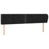 vidaXL T&ecirc;te de lit avec oreilles Noir 203x23x78/88 cm Velours