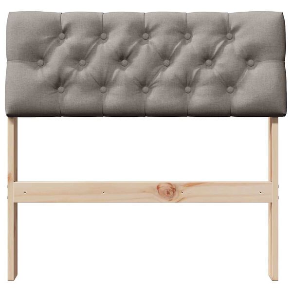 vidaXL T&ecirc;te de lit capitonn&eacute;e Taupe 80 cm Pin massif