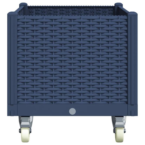 vidaXL Jardini&egrave;re &agrave; roulettes bleu gris 80x50x54 cm PP
