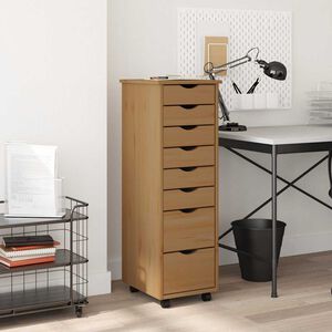 vidaXL Armoire roulante avec tiroirs MOSS bois de pin marron miel
