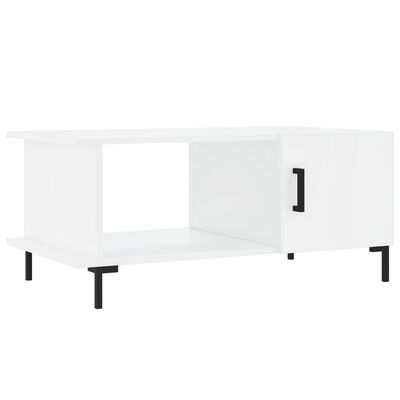 vidaXL Table basse Blanc brillant 90x50x40 cm Bois d'ingénierie