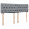 vidaXL Sommier &agrave; lattes de lit avec matelas Gris clair 140x190cm Tissu