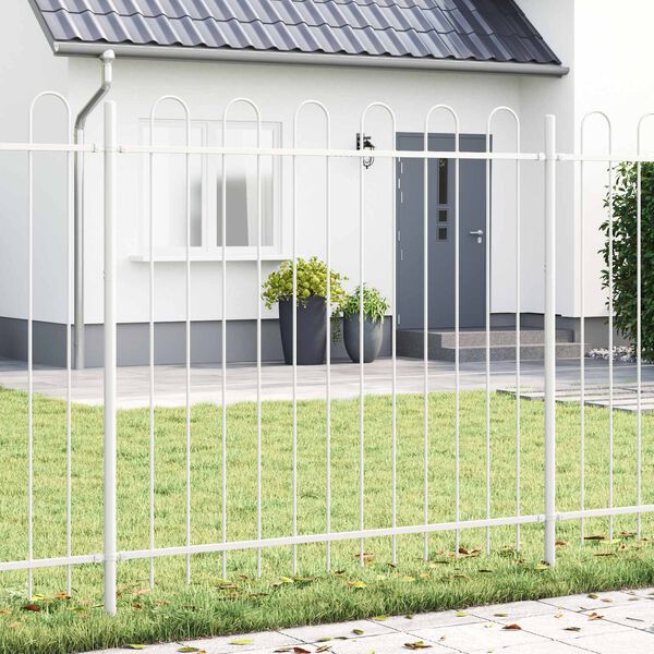 vidaXL Cl&ocirc;ture de jardin 3 pcs Gris 5,1 x 0,6 m Acier rev&ecirc;tu de poudre