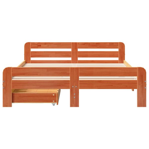 vidaXL Cadre de lit sans matelas cire marron 150x200cm bois pin massif
