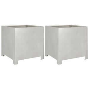 vidaXL Jardini&egrave;res 2 pcs 40x40x40 cm acier inoxydable