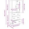 vidaXL Haut Armoire 2 pcs Ch&ecirc;ne artisanal Bois d'ing&eacute;nierie et verre