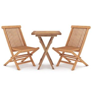 vidaXL Ensemble &agrave; manger de jardin 3 pcs Bois de teck massif