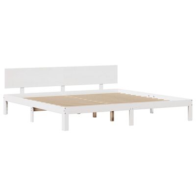 vidaXL Cadre de lit avec tête de lit sans matelas blanc 200x200 cm