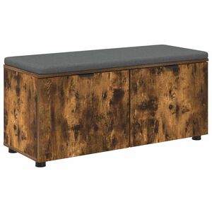vidaXL Banc d'entr&eacute;e avec coussin Ch&ecirc;ne Fum&eacute; 100 x 38 x 46 cm