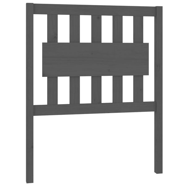 vidaXL T&ecirc;te de lit Gris 80,5x4x100 cm Bois massif de pin