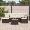 vidaXL Ensemble de Canap&eacute;s avec coussin Marron et Cr&egrave;me polyrotin