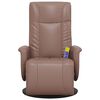 vidaXL Fauteuil inclinable de massage repose-pieds marron similicuir